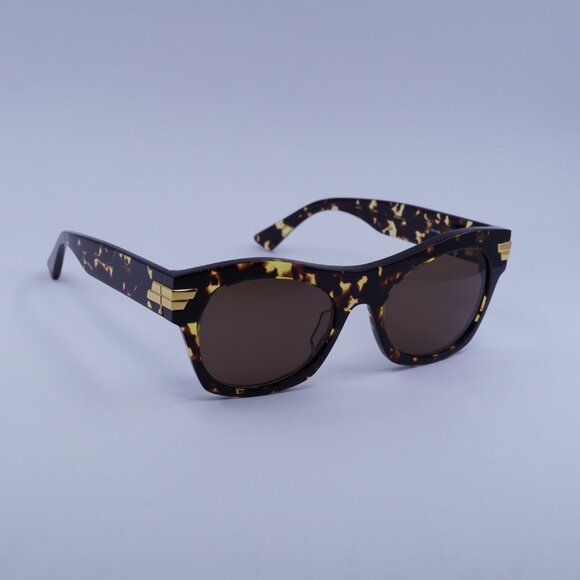 Bottega Veneta BV1103S 002 Sunglasses Havana Square Frame, Brown Lenses